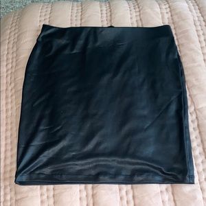 Black leather skirt